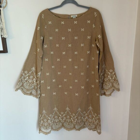 Sundance Women Royal beauty bell sleeve eyelet 3/4 sleeve dress 100% cotton sz 6 - Picture 3 of 12